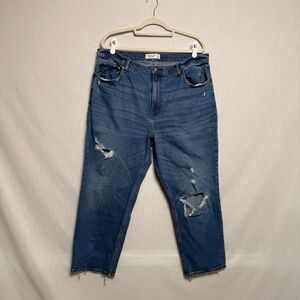 Abercrombie & Fitch Ankle Straight Jeans Ultra High Rise, Curve Love, 34 18